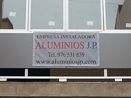 Cartel Empresa instaladora Aluminios JP